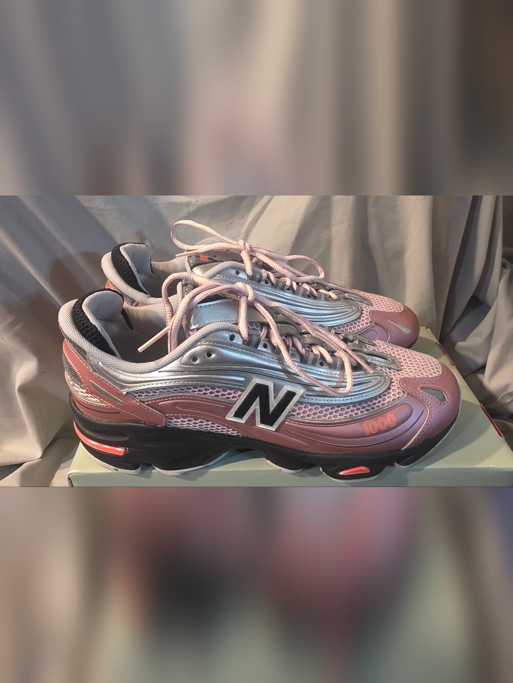 New Balance 1000 Shoes Pink Taffy  Silver Metallic Men Size 10 NWOB